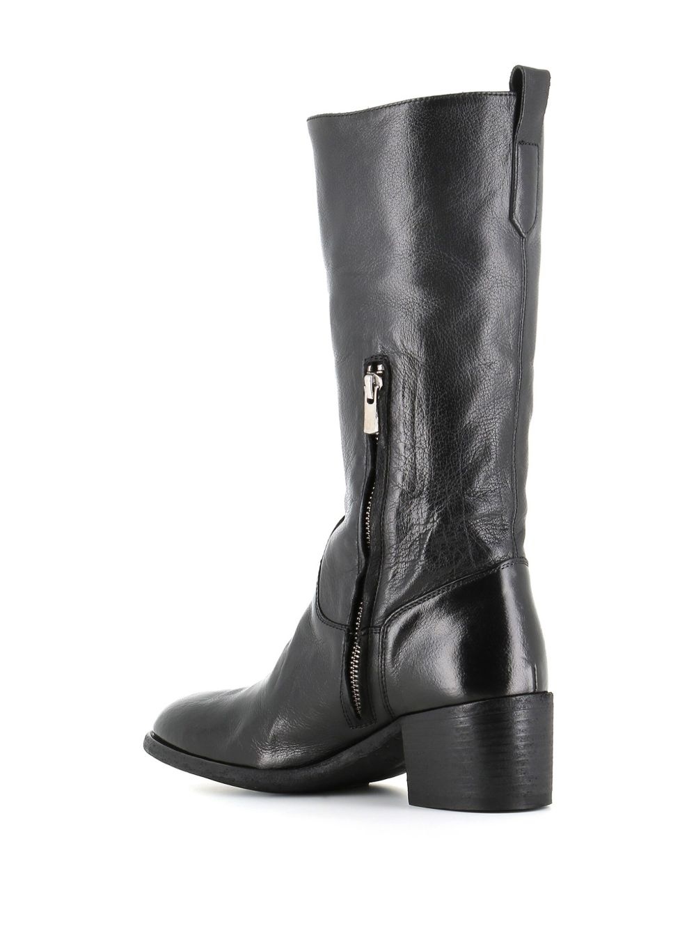 knee-length leather boots - 3