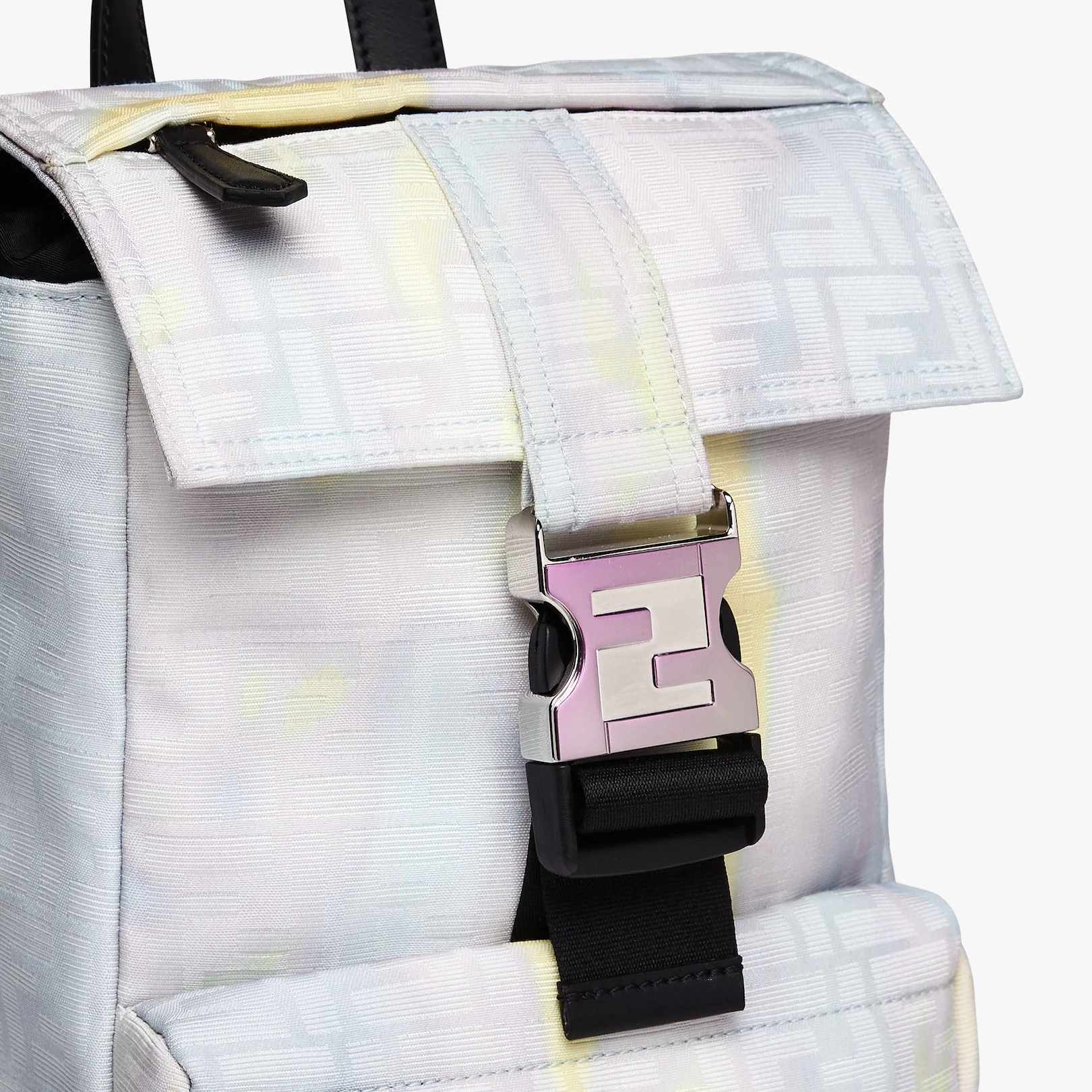 Yellow and lilac Sunset jacquard fabric backpack - 4