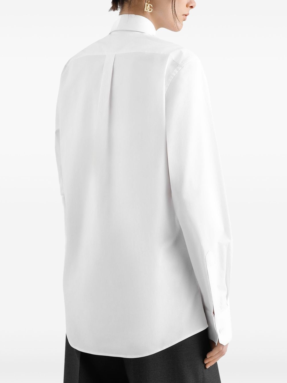 lace-panelled shirt - 4