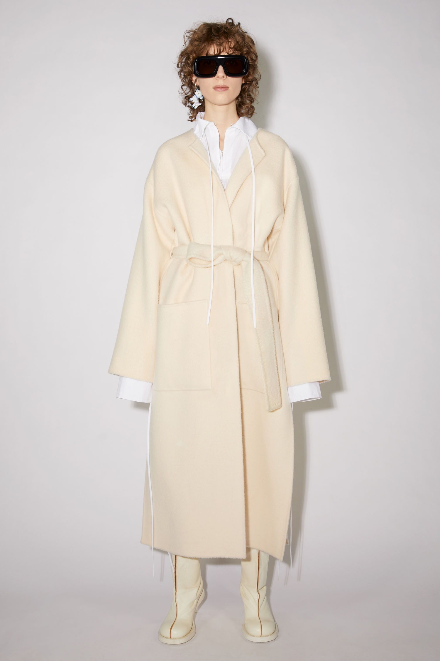 Collarless coat - Ecru/beige - 2