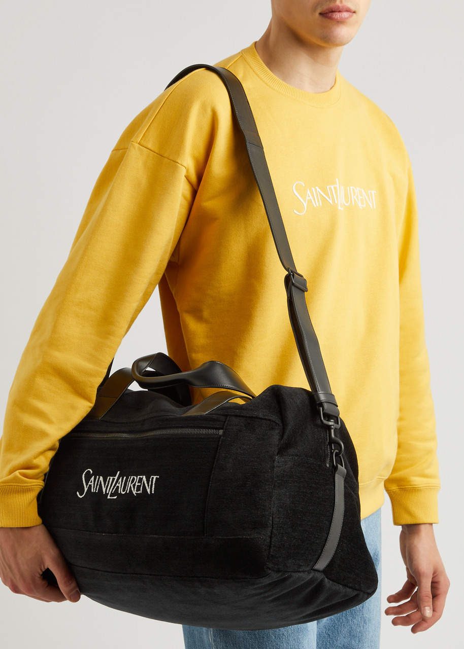 Logo-jacquard velvet holdall - 6