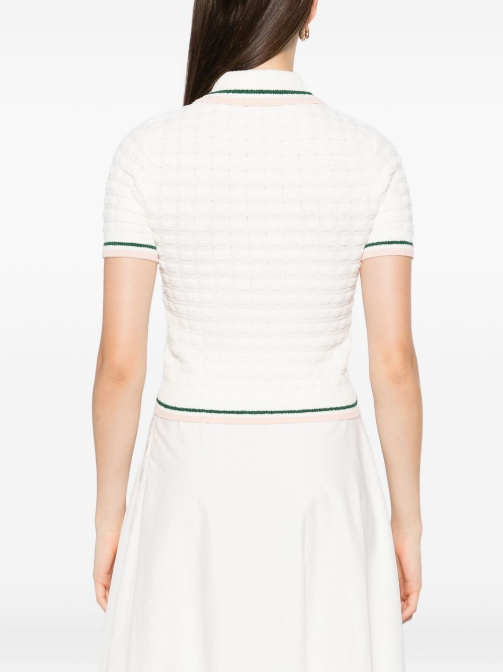 textured-knit polo dress - 4