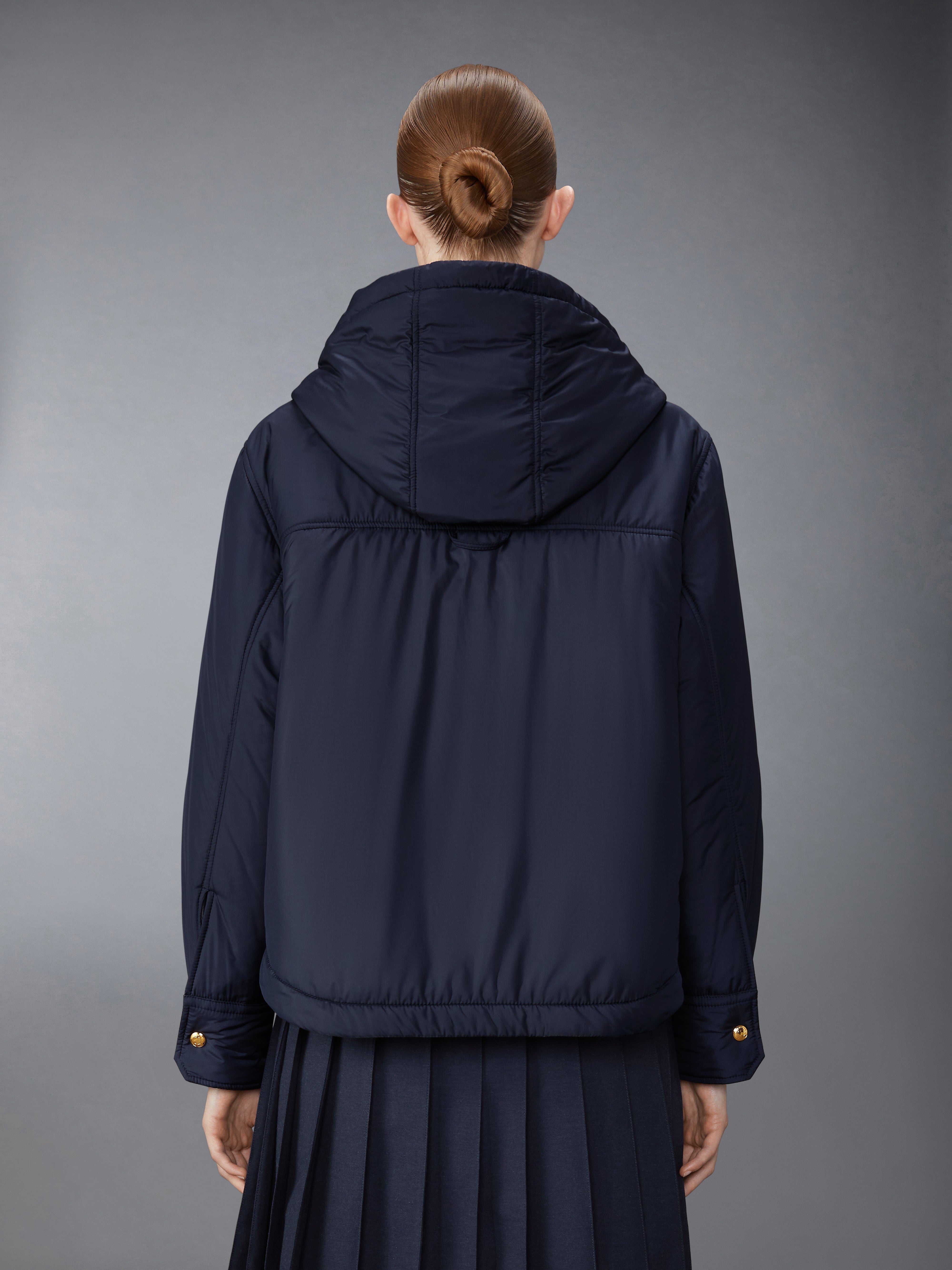 ULTRA LIGHT NYLON TECH DOWN FILL HOOD SHIRT HEM JACKET - 3