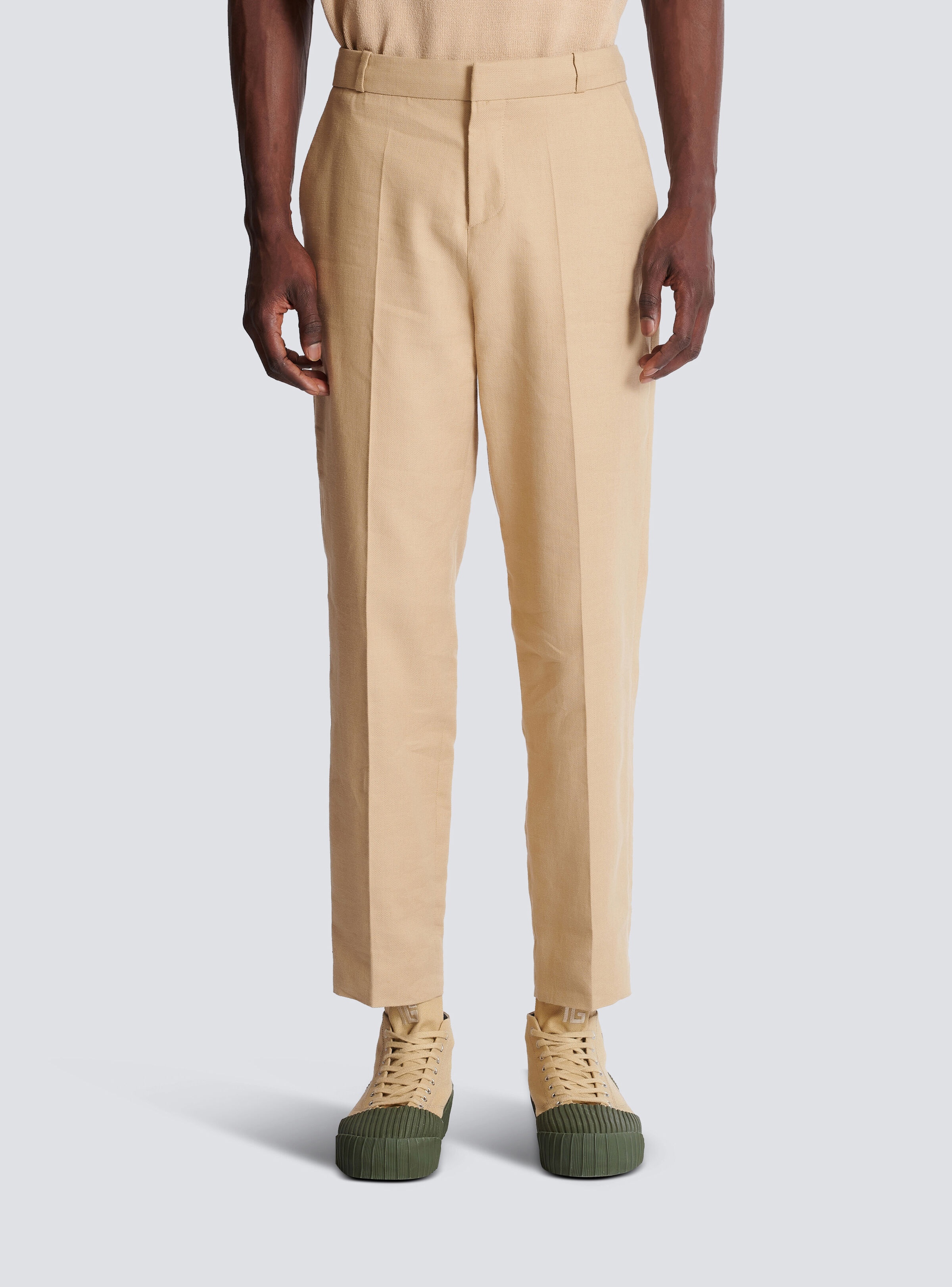 Straight-leg tailored canvas trousers - 5