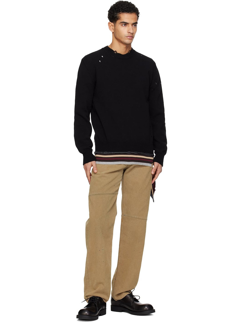 MM6 Maison Margiela Beige Straight-Leg Faux-Suede Jeans outlook