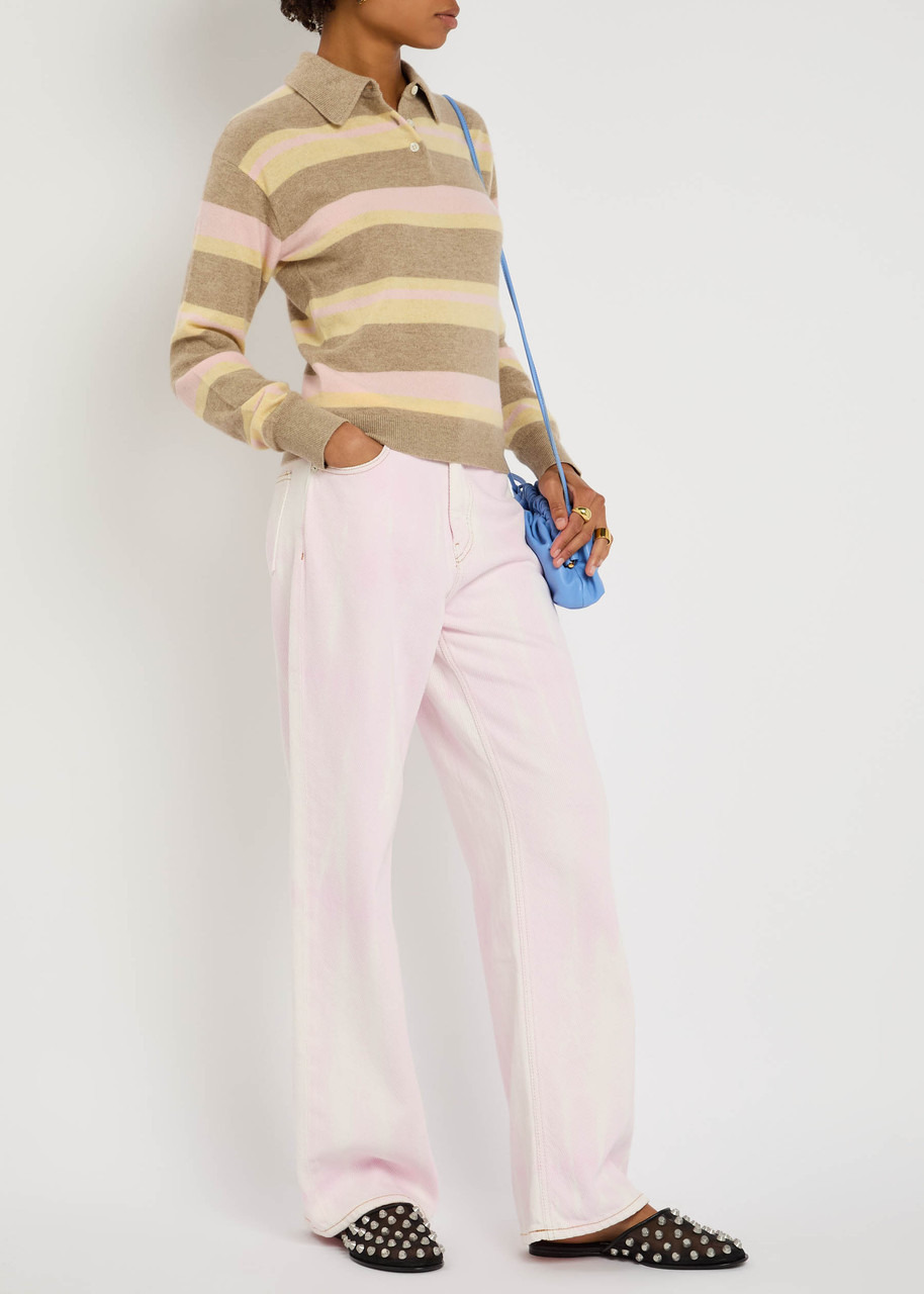 Guest In Residence Collegiate Striped Cashmere Polo - 4