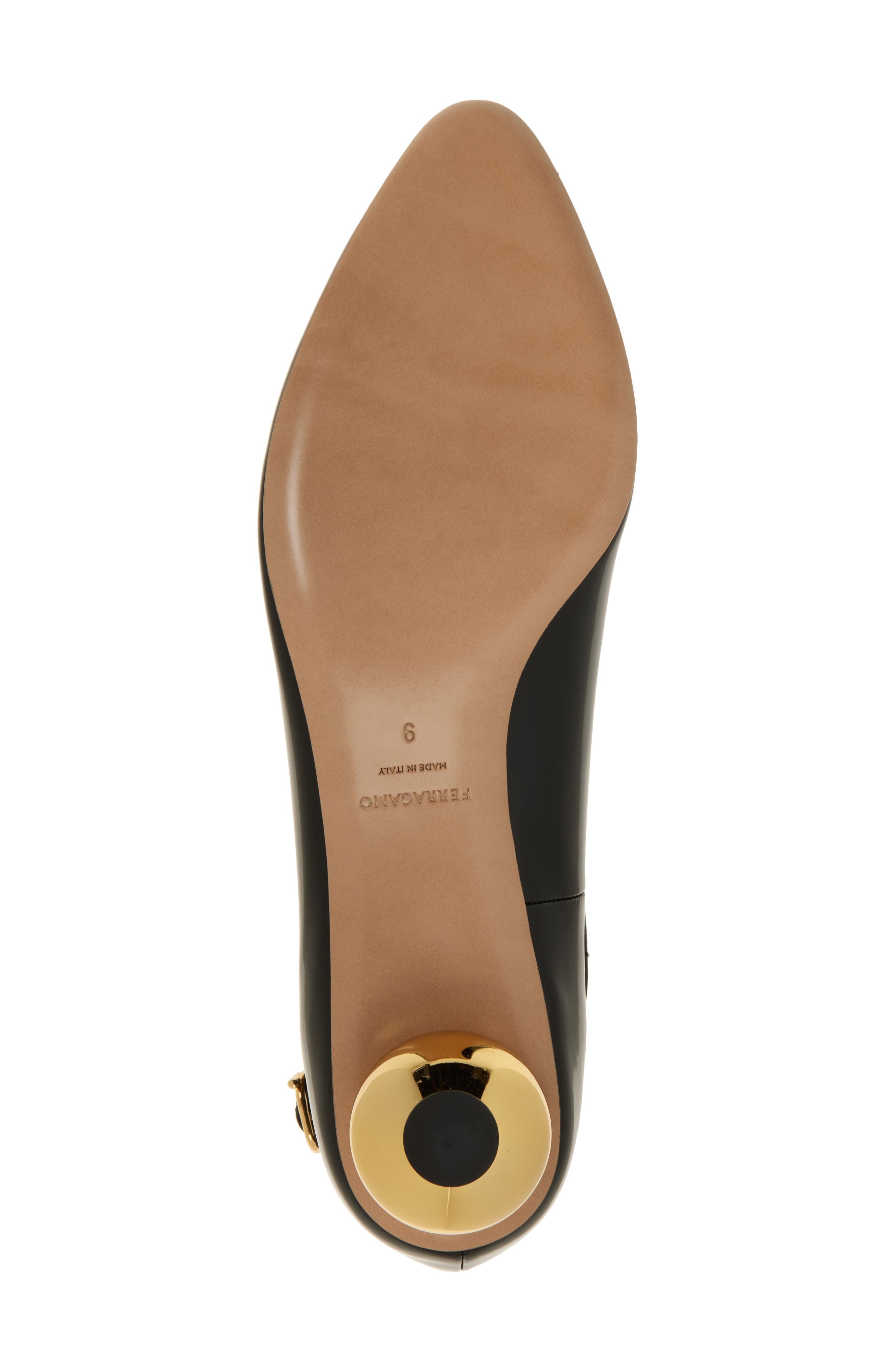FERRAGAMO Tania T-Strap Pointed Toe Pump in Nero at Nordstrom - 6