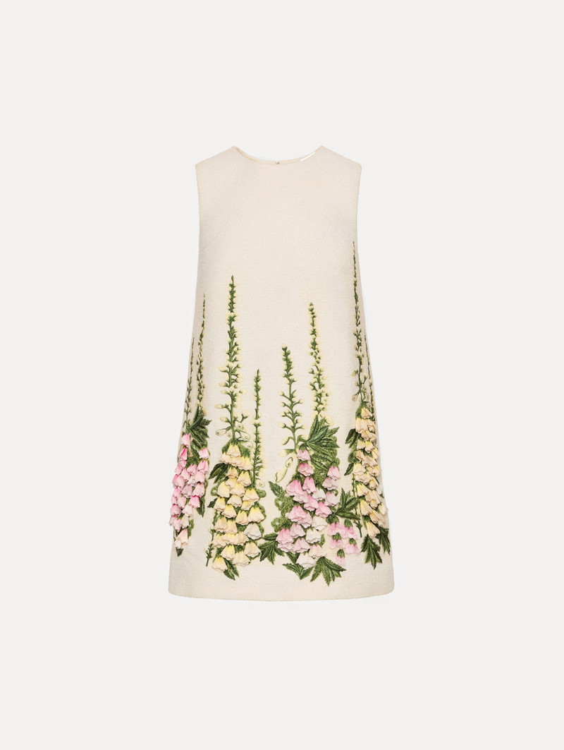 FOXGLOVE EMBROIDERED TWEED SHIFT DRESS 1