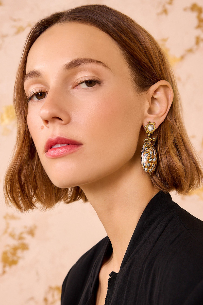 ULLA JOHNSON Fiori Black Multi Drop Earring outlook