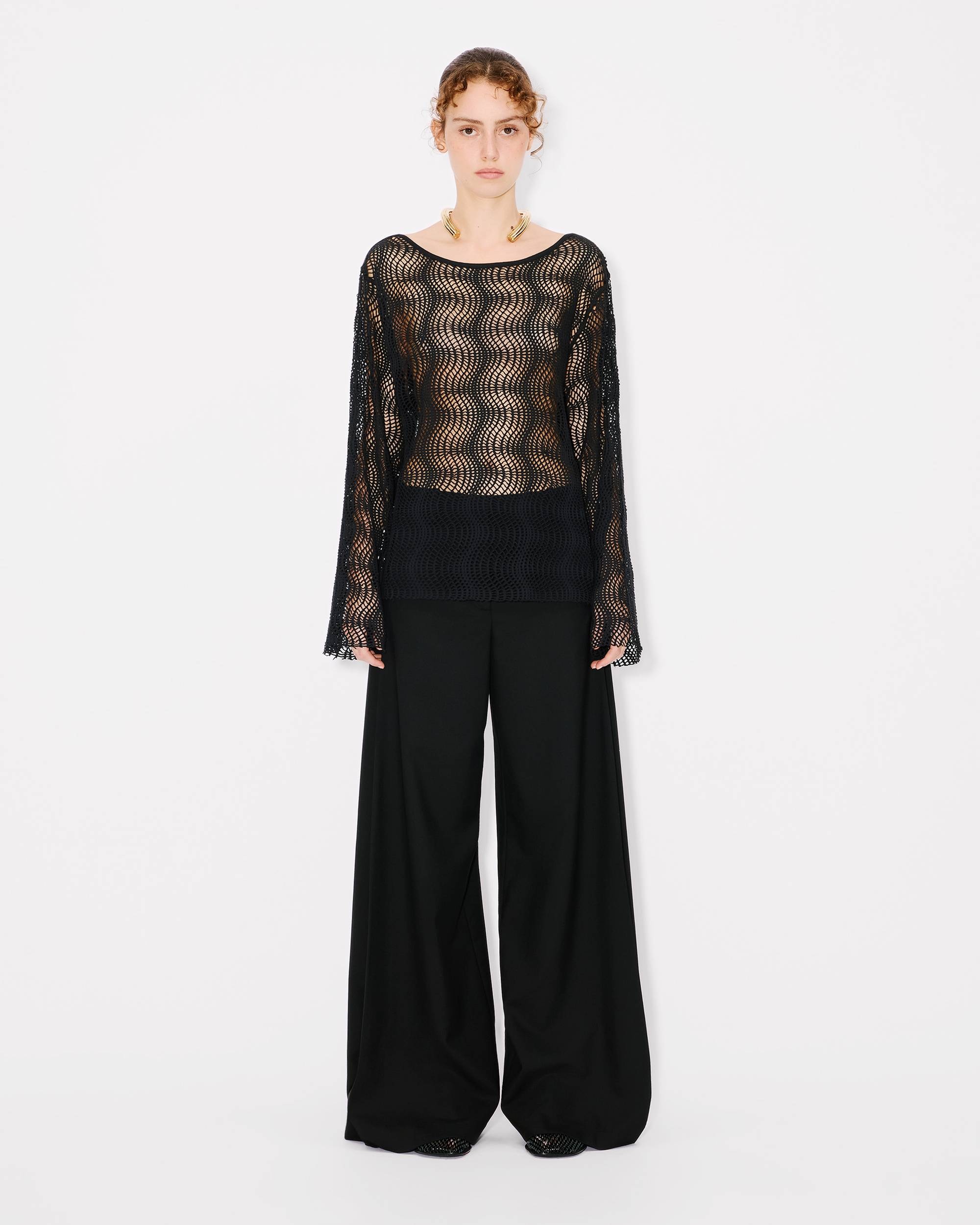 Long sleeves top in fishnet mesh - 5