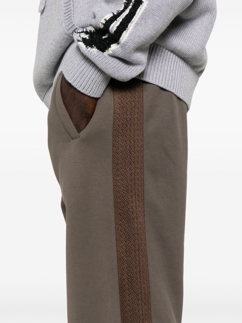 chevron-panel drawstring track pants - 5