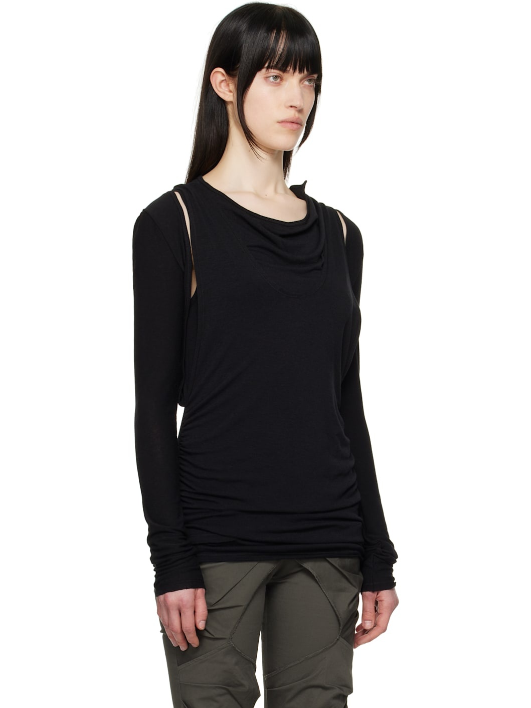 Black Convertible Bolero T-shirt - 2