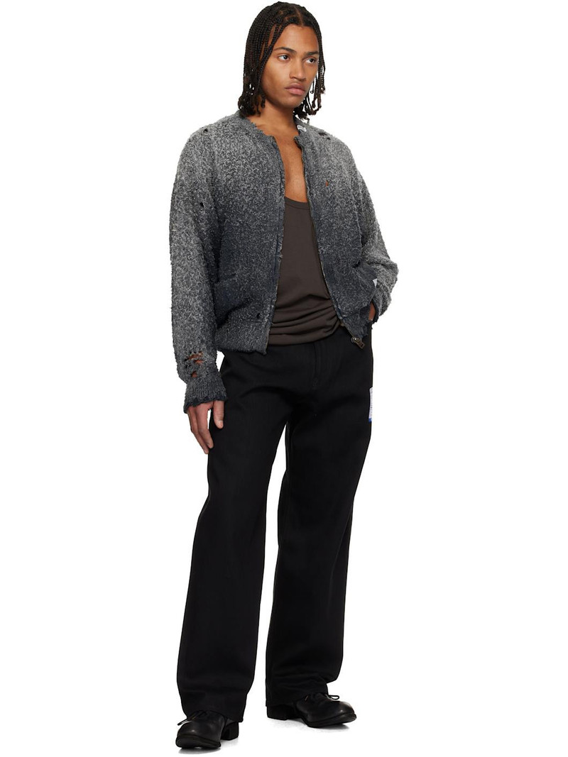 Maison MIHARAYASUHIRO Black Sun Faded Like Knit Cardigan outlook