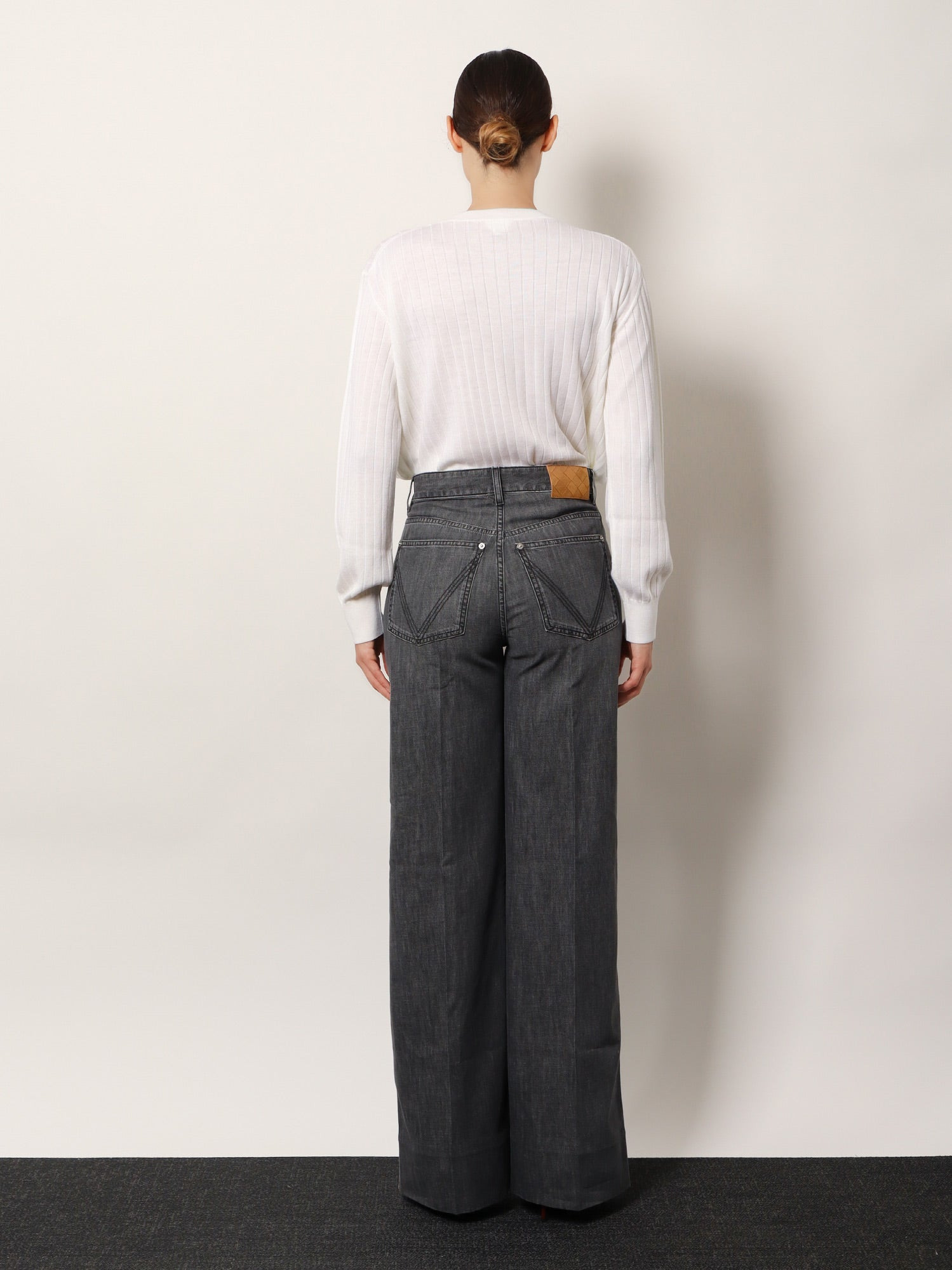 Bottega Veneta Black Washed Palazzo Denim Jeans - 3