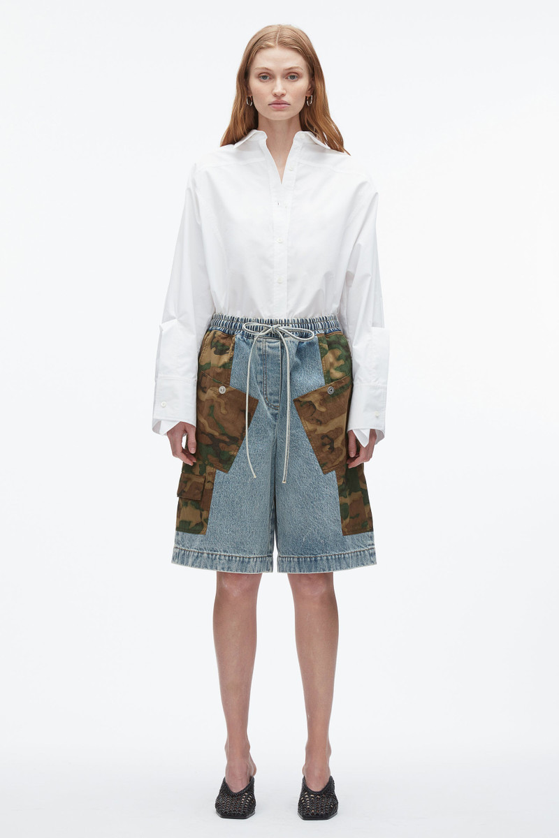 3.1 Phillip Lim Patchwork Camo Basketball Short outlook
