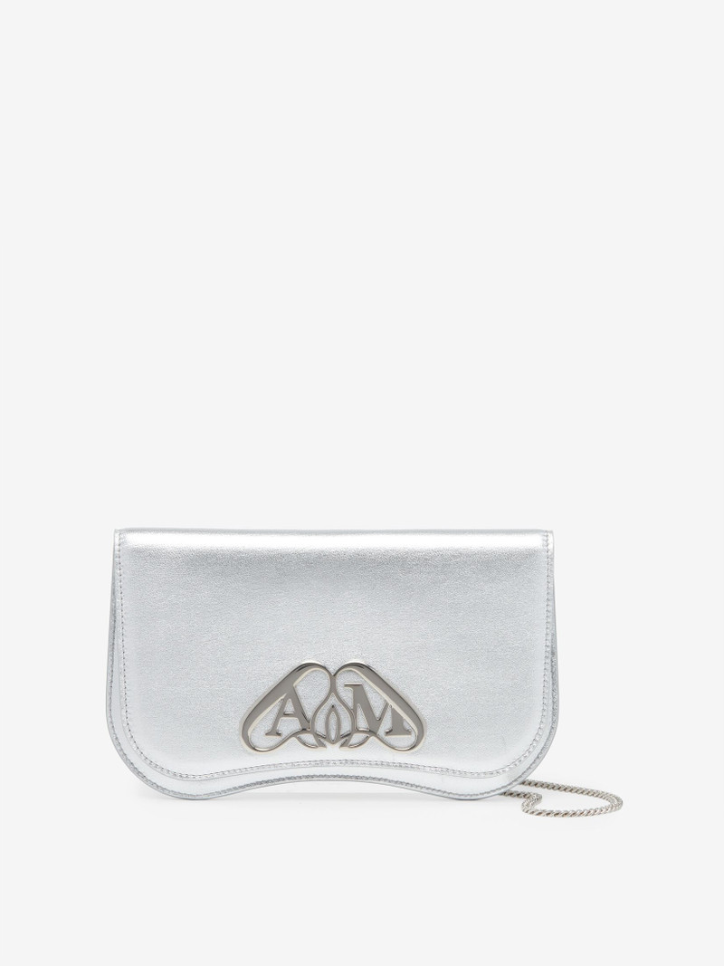 Women's The Seal Phone Mini Bag With Chain in Silver 1