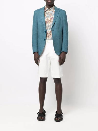 Etro woven single-breasted blazer outlook