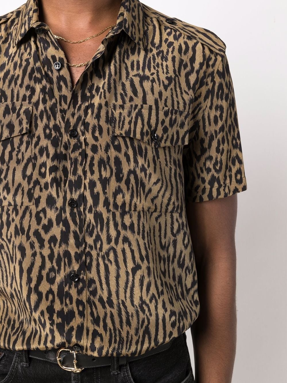 leopard-print silk shirt - 5