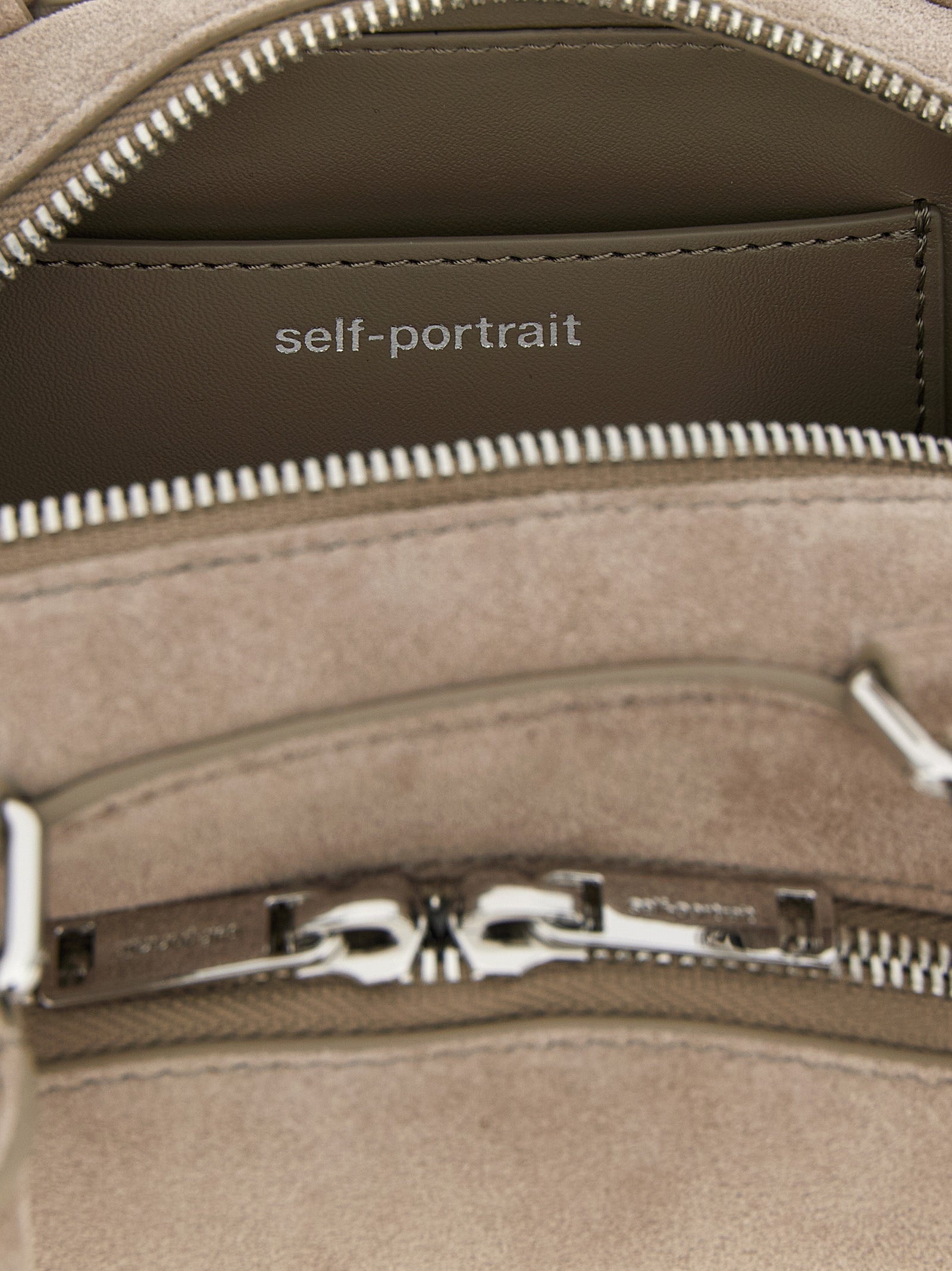 Suede Mini With Charm Shoulder Bags Gray - 4