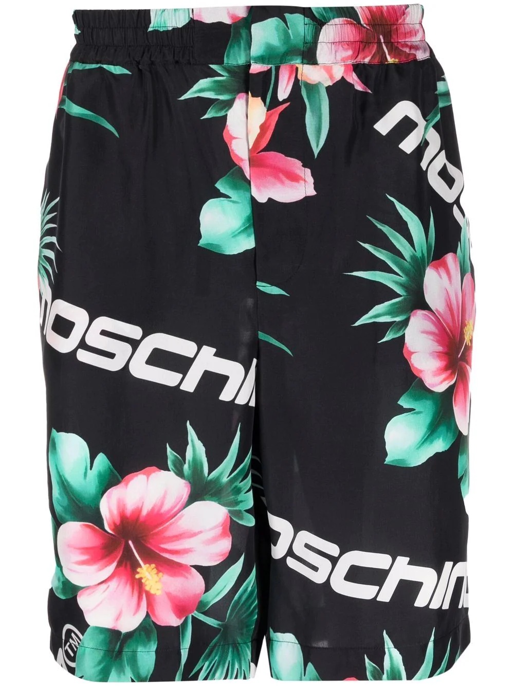 floral-print silk shorts - 1