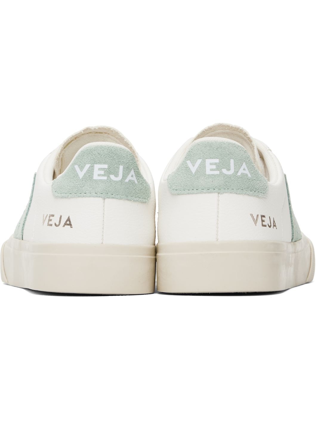 White & Green Campo Leather Sneakers - 2