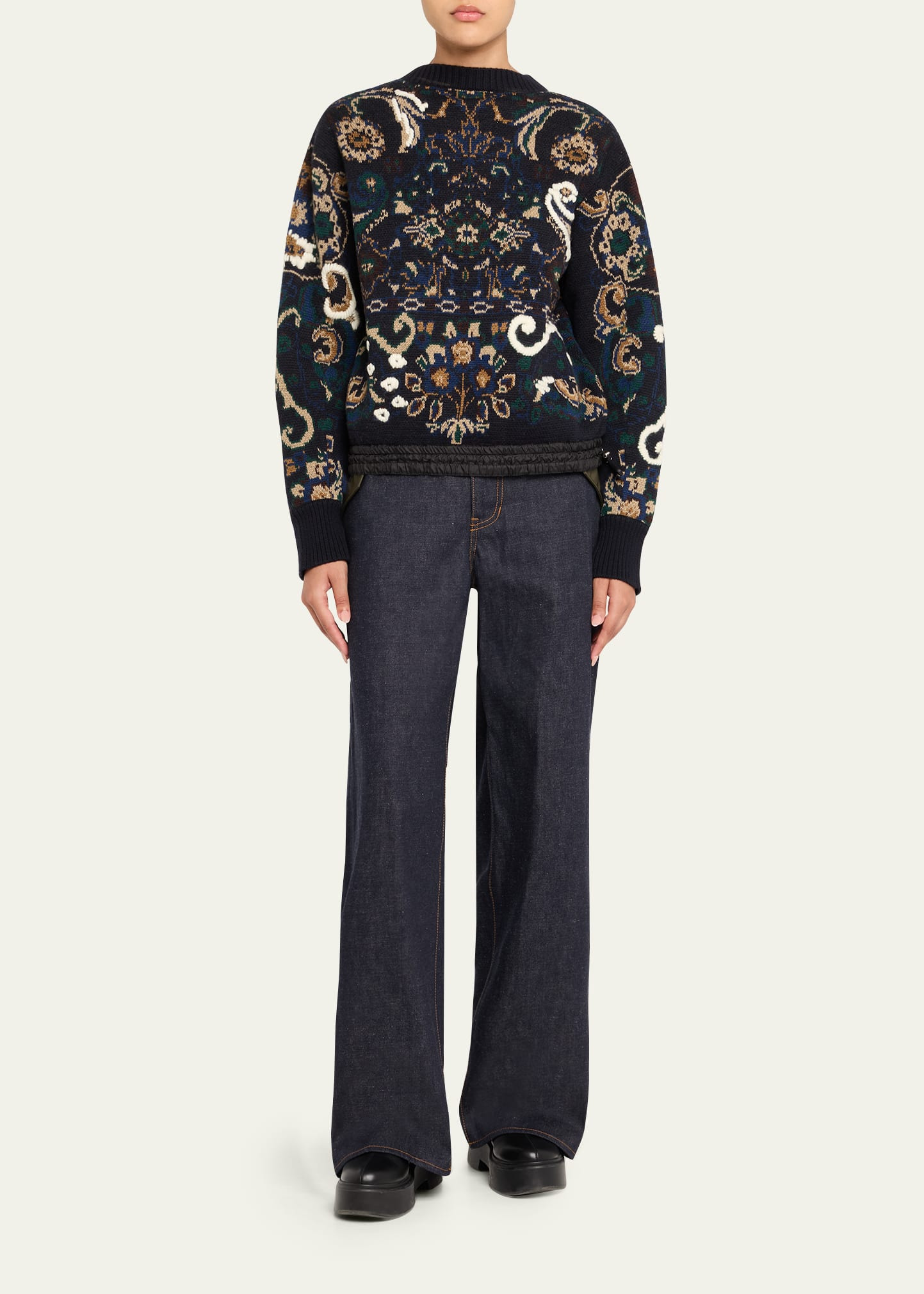 Floral Jacquard Sweater - 2