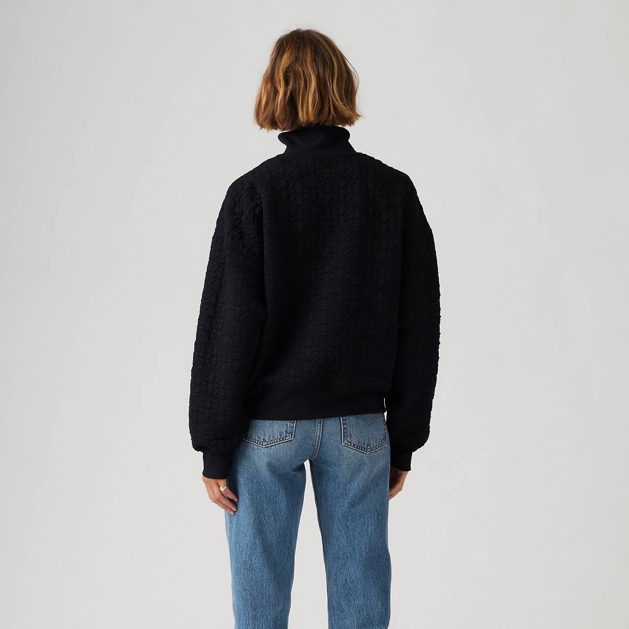 1/4 ZIP QUILTED FLEECE SWEATSHIRT - 3