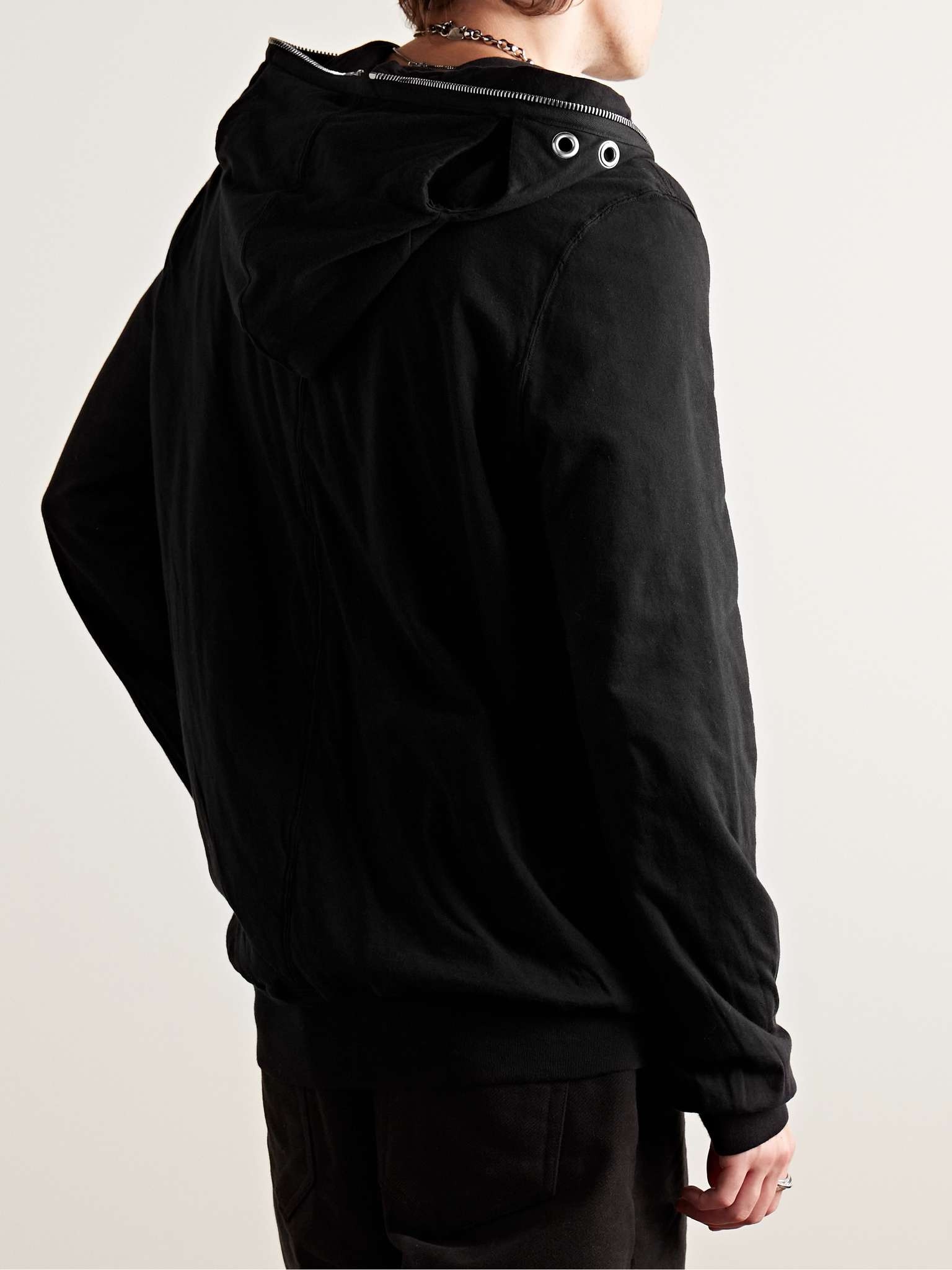 Slim-Fit Cutout Padded Cotton-Jersey Zip-Up Hoodie - 4