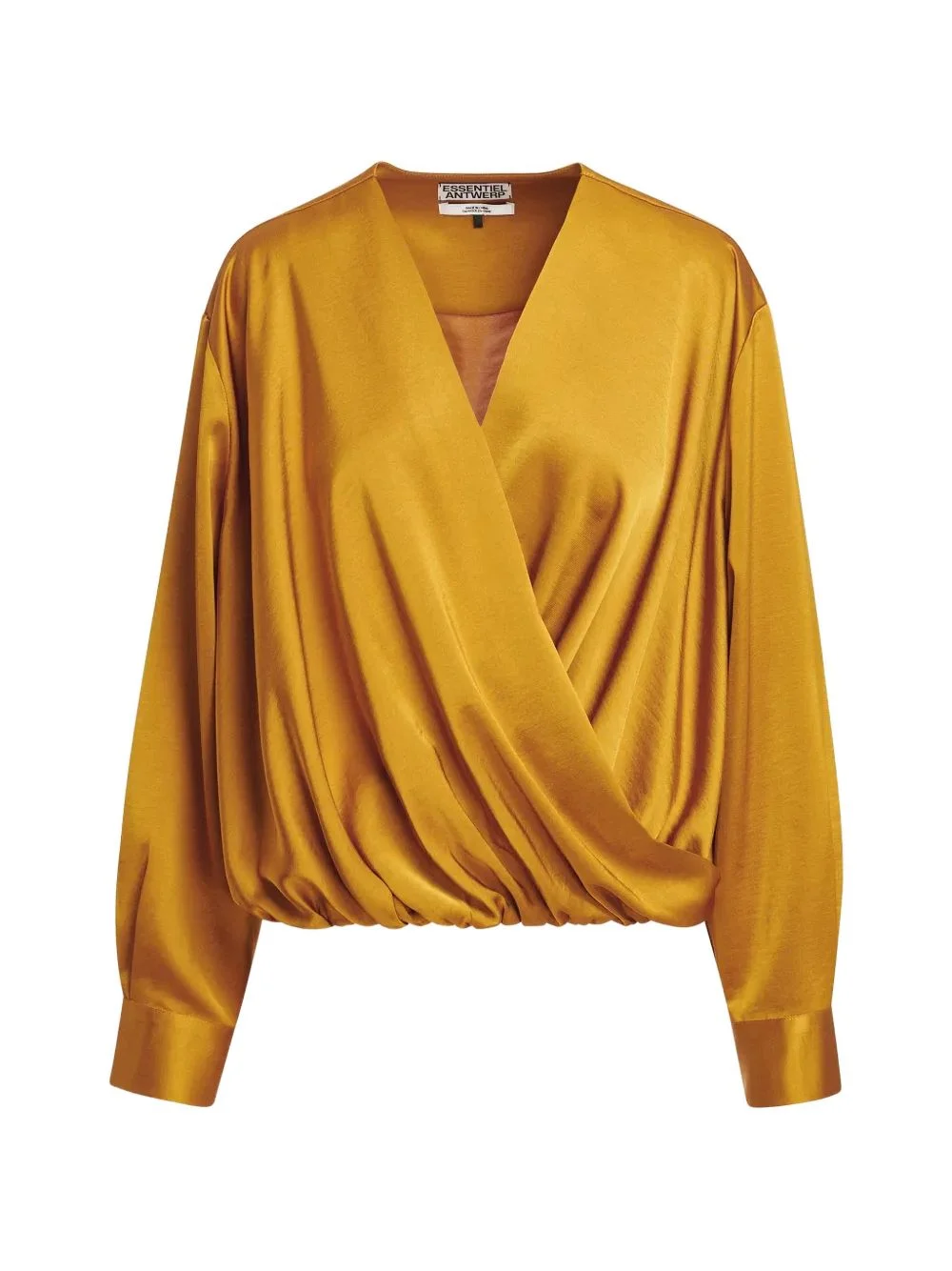 wrap-style long-sleeve blouse - 1