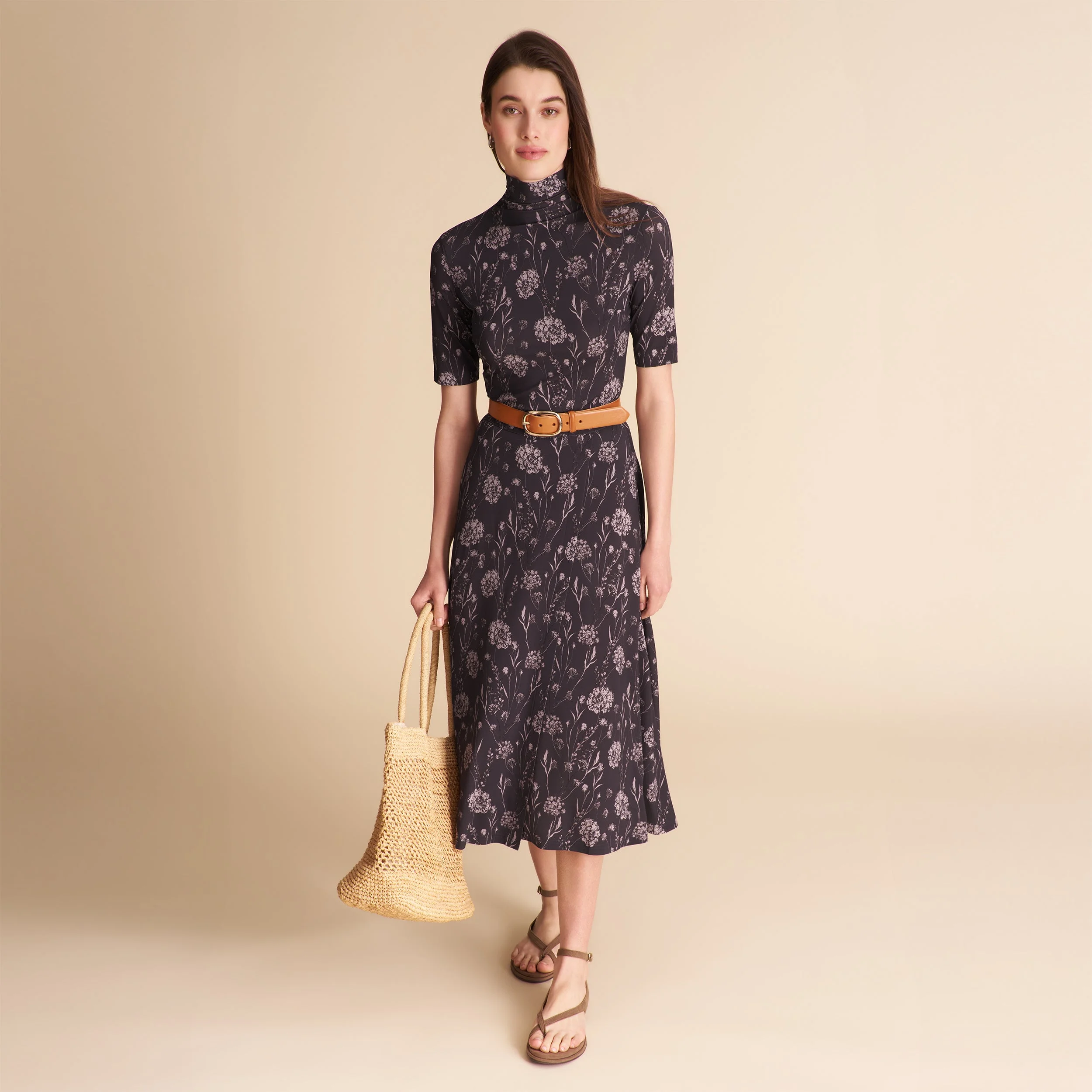 Ara Midi Skirt - Light Printed Jersey - 1