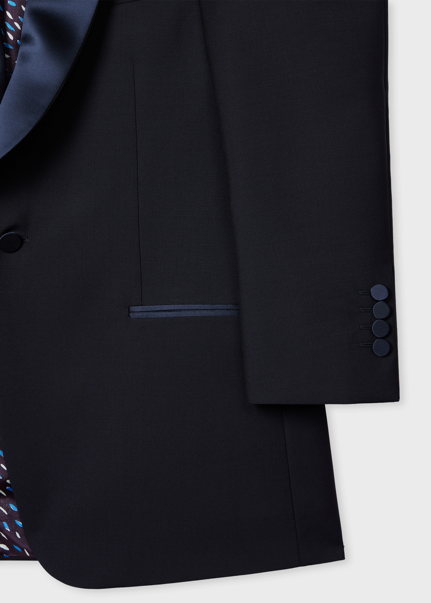Navy Wool-Mohair Evening Blazer - 3