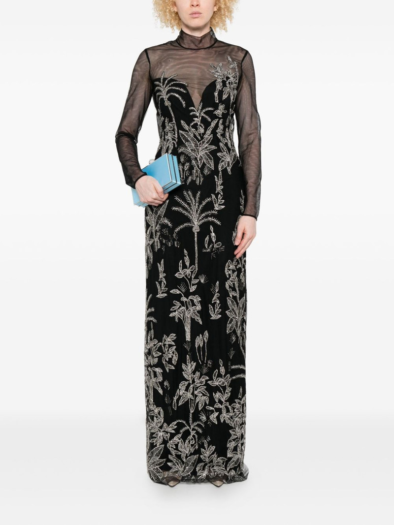 COSTARELLOS floral-embroidered mesh maxi dress outlook
