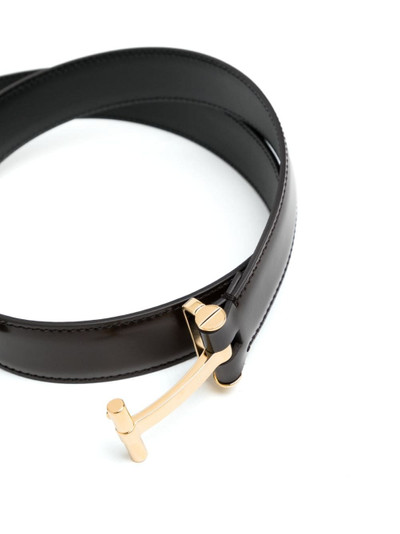 TOM FORD T-buckle leather belt outlook