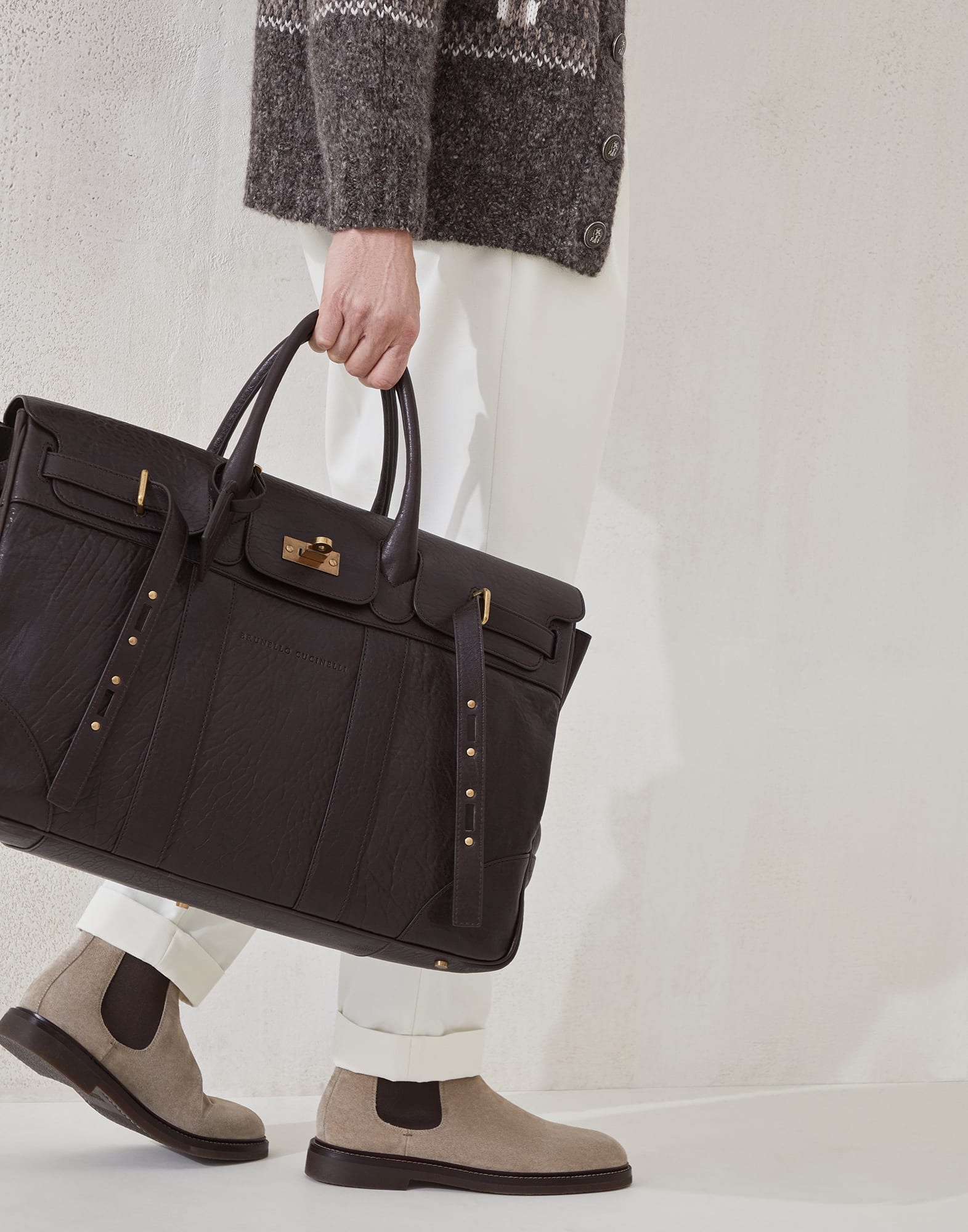 Textured grain leather country bag - 4