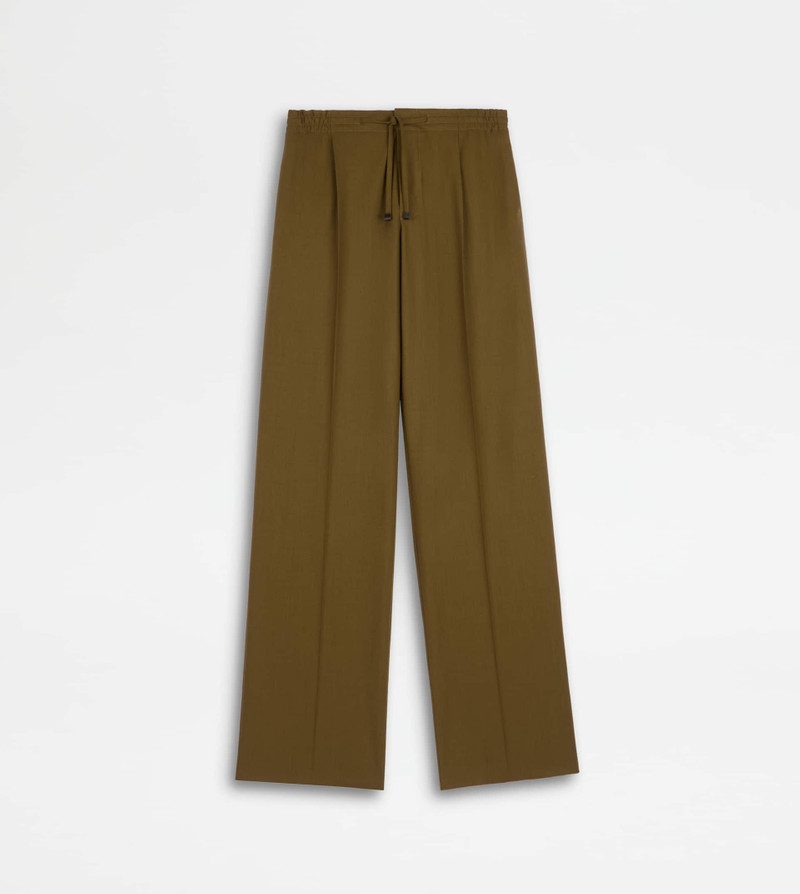 PANTS IN WOOL WITH DRAWSTRING - BROWN 1