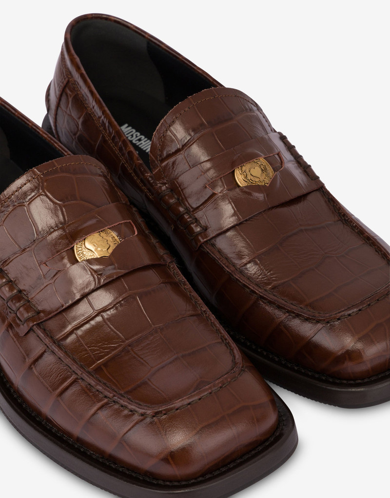 MOCCASINS IN CROC-PRINT CALFSKIN 3