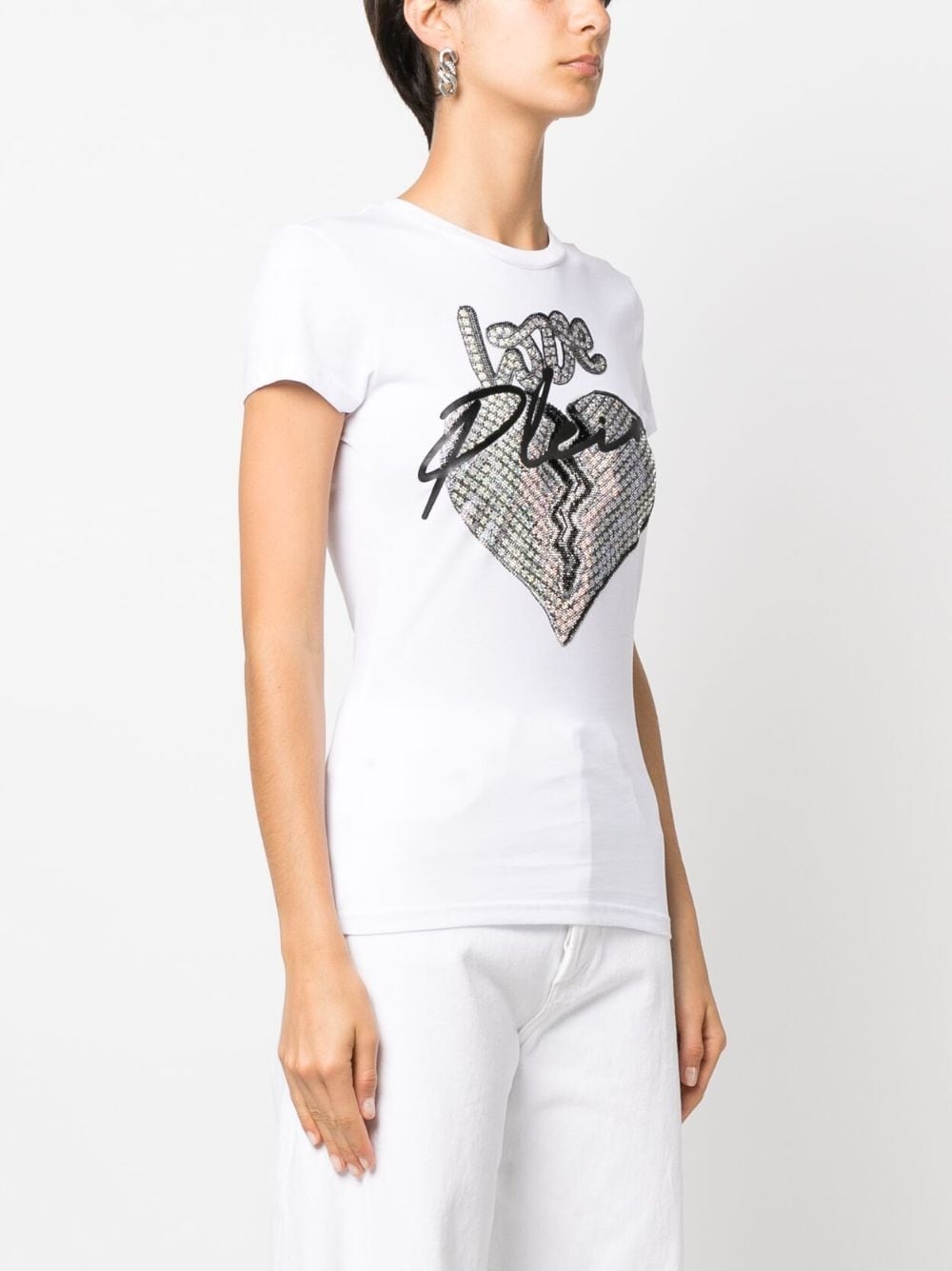 love-print short-sleeve T-shirt - 3
