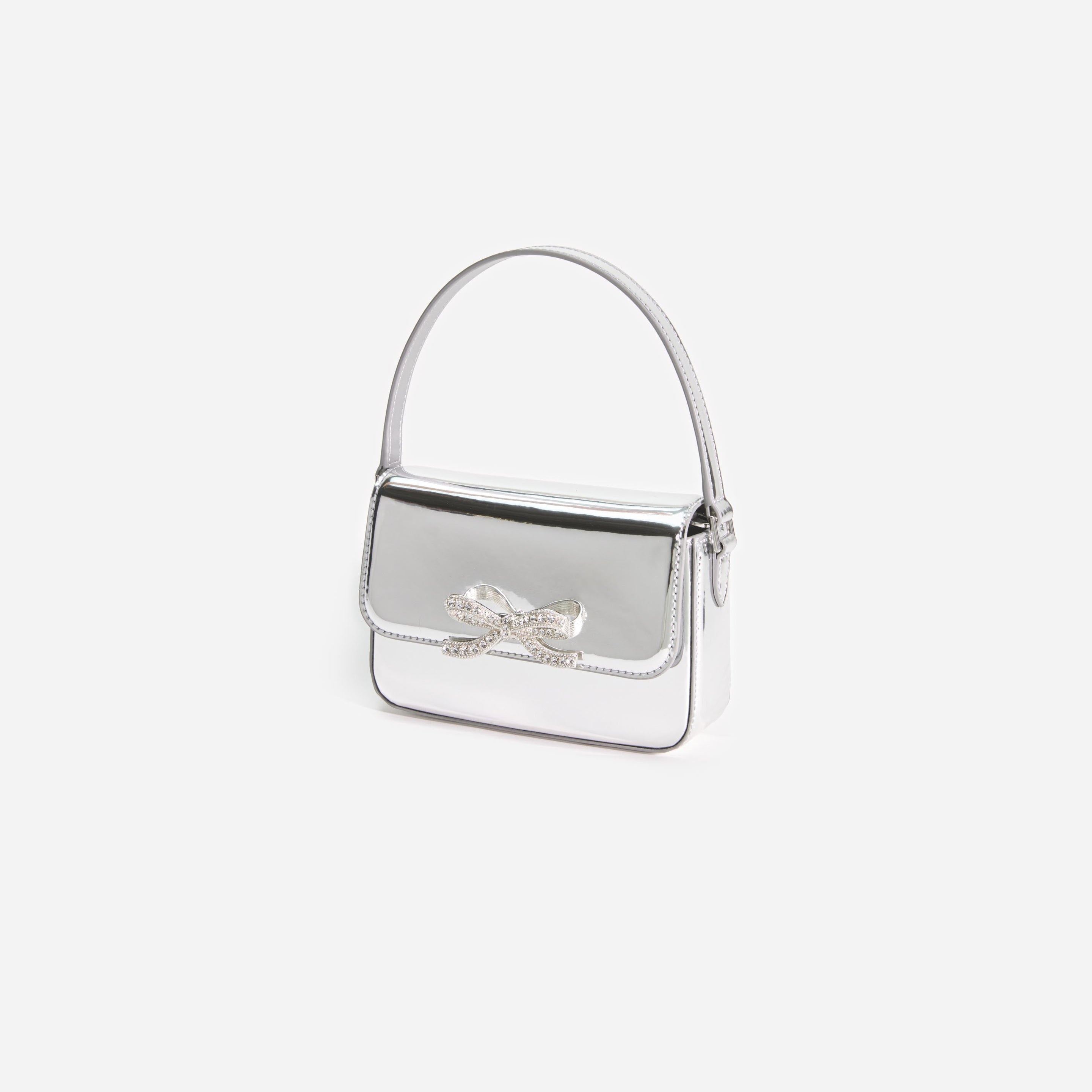 Silver Leather Micro Bag - 2