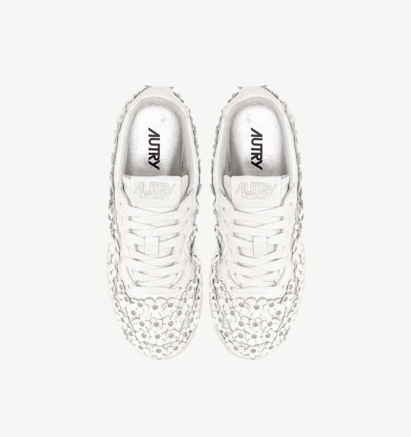 MEDALIST LOW 'BLOOMING' SNEAKERS IN PATENT LEATHER COLOR WHITE - 5