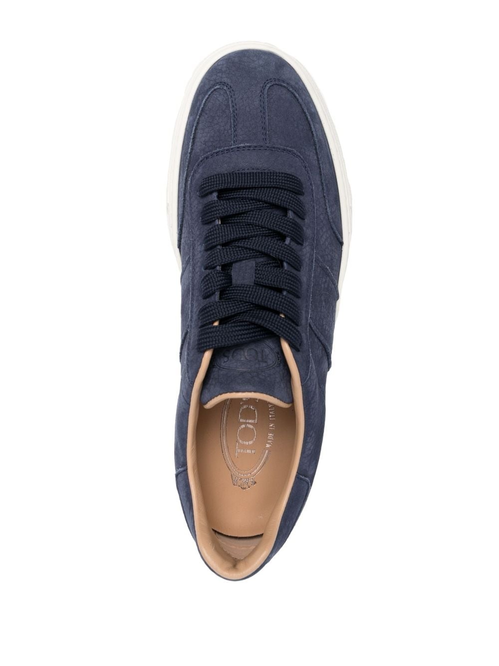 grained leather low-top sneakers - 4