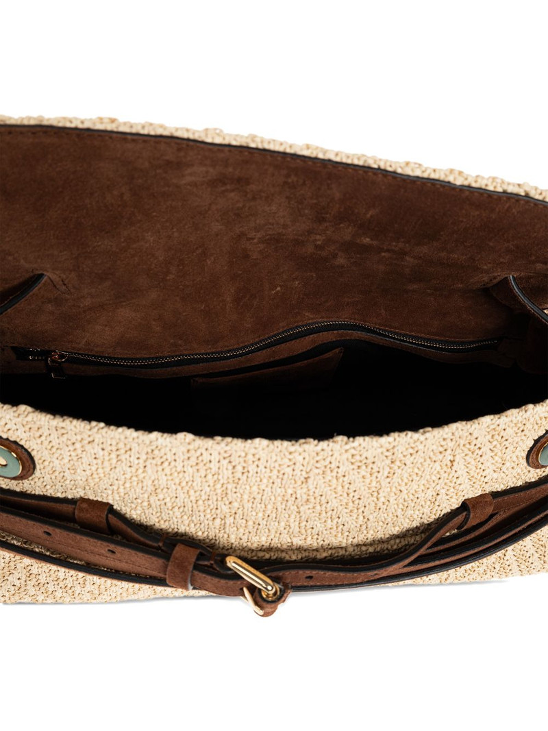 belt-detail woven tote bag 6