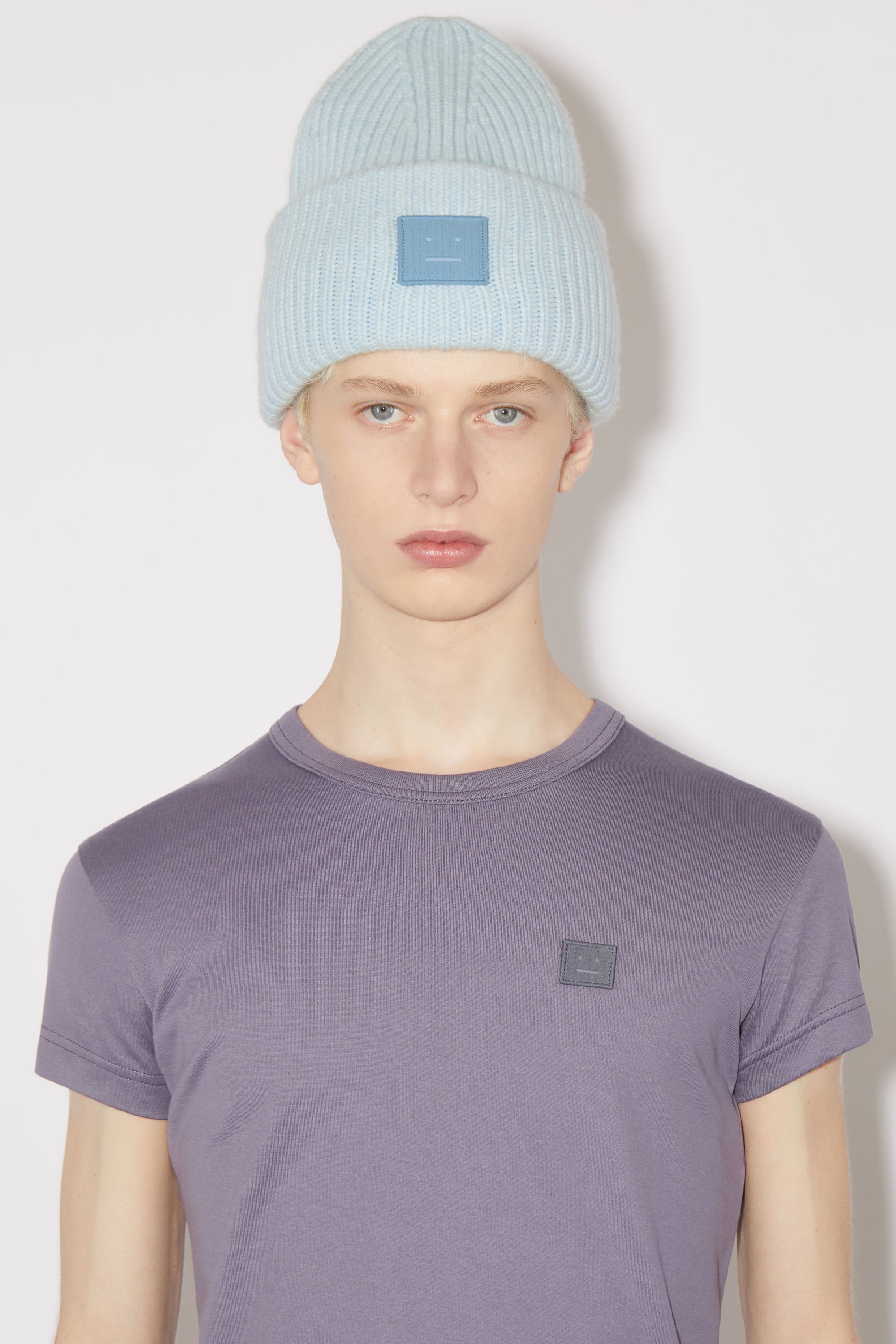 Large face logo beanie - Sky blue melange - 3