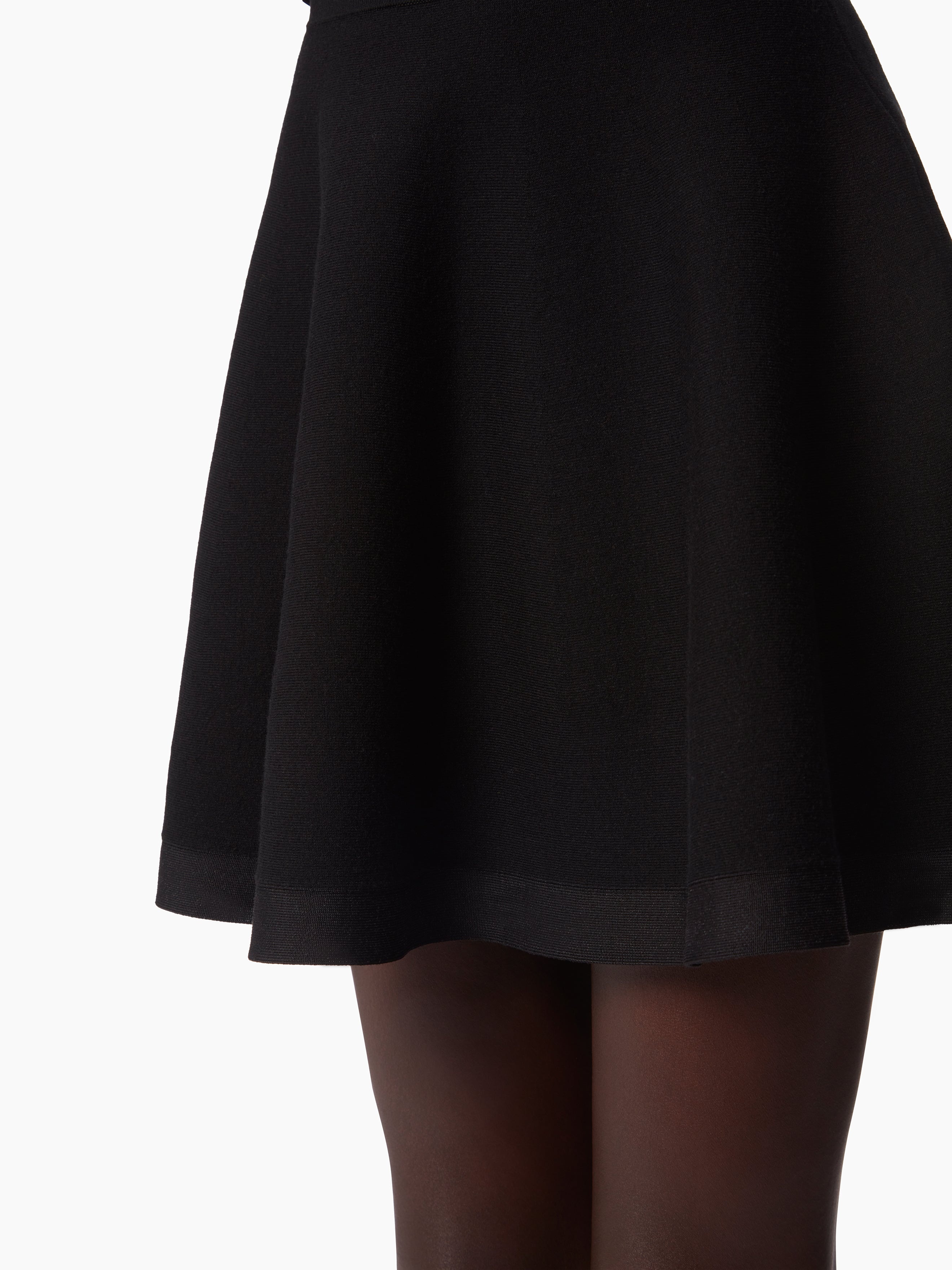 WOOL BLEND MINI FLARED SKIRT - 4