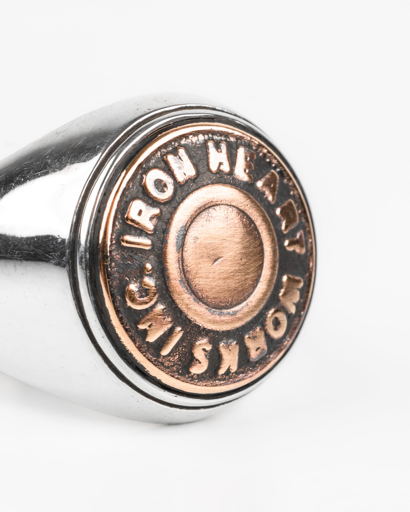 Iron Heart Button Ring - Sterling Silver - 3