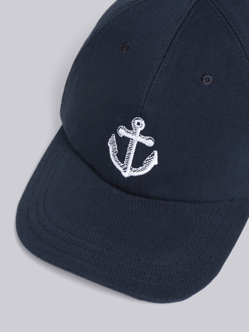 Thom Browne Satin Stitch Anchor 6-Panel Baseball Cap outlook