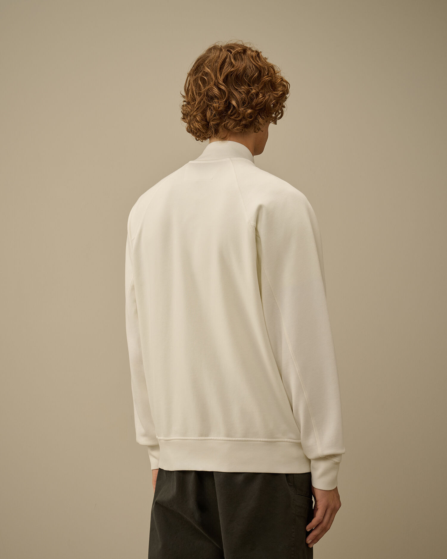 Brushed and Emerized Diagonal Fleece Bomber Full Zip Sweatshirt - 4