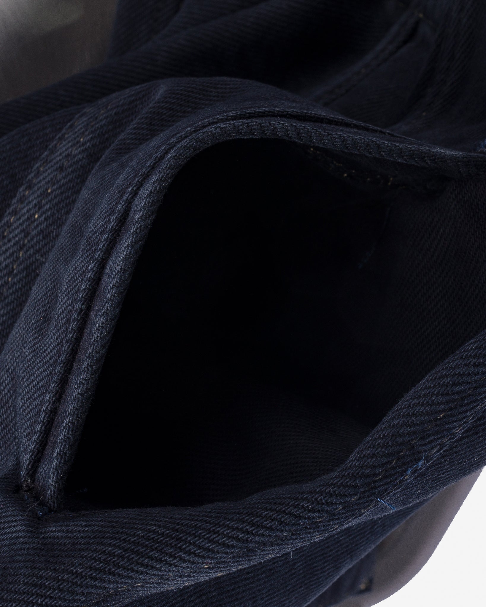 IH-526SVod 21oz Selvedge Denim Modified Type III Vest - Indigo Overdyed Black - 12