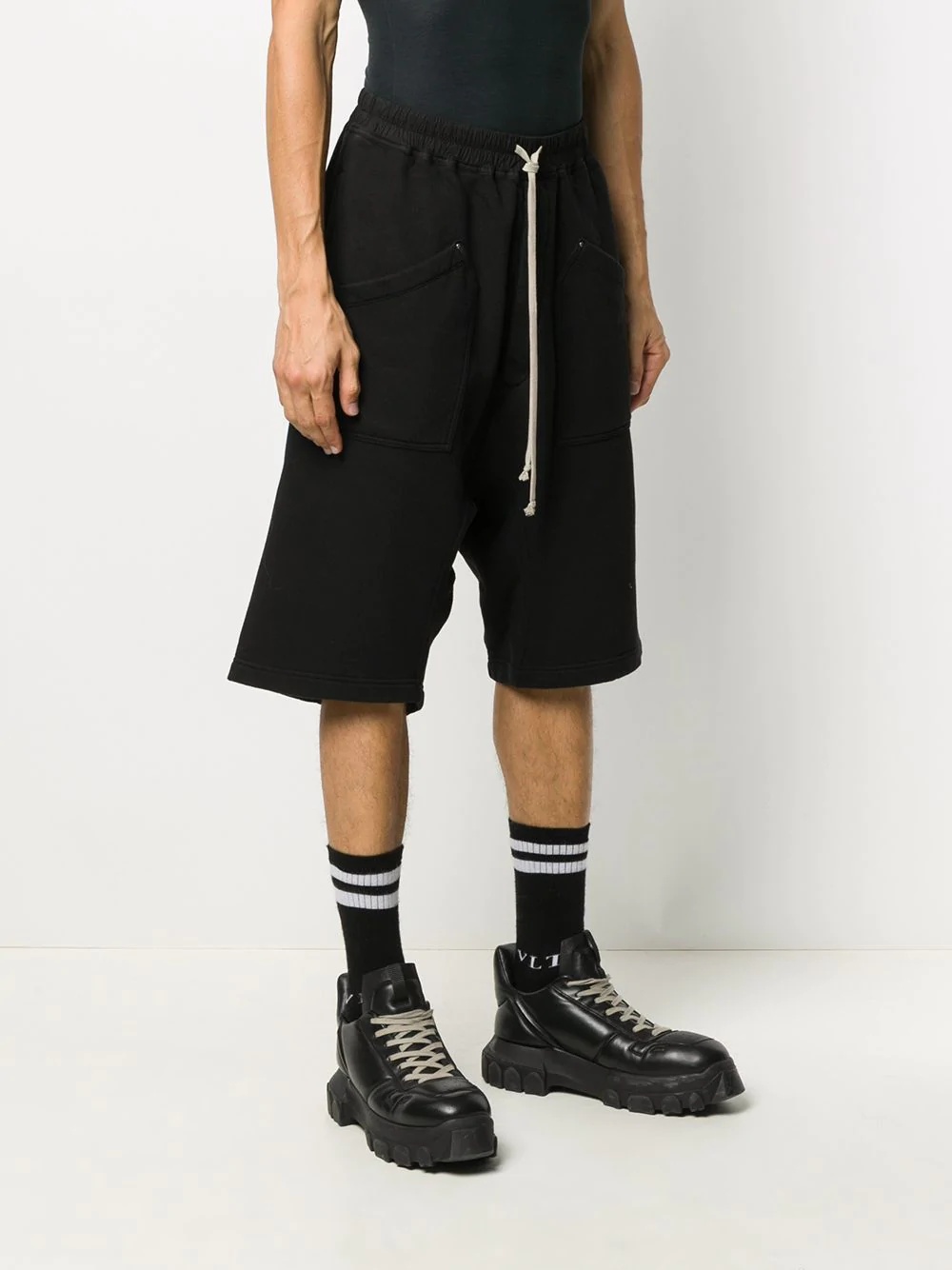 drawstring track shorts - 3