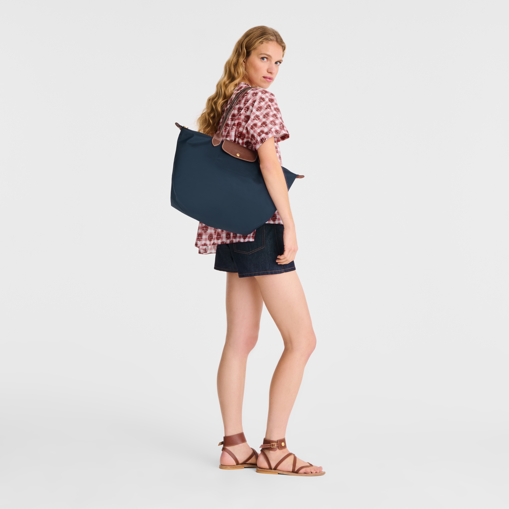 Le Pliage Original L Tote bag Navy - Recycled canvas - 2