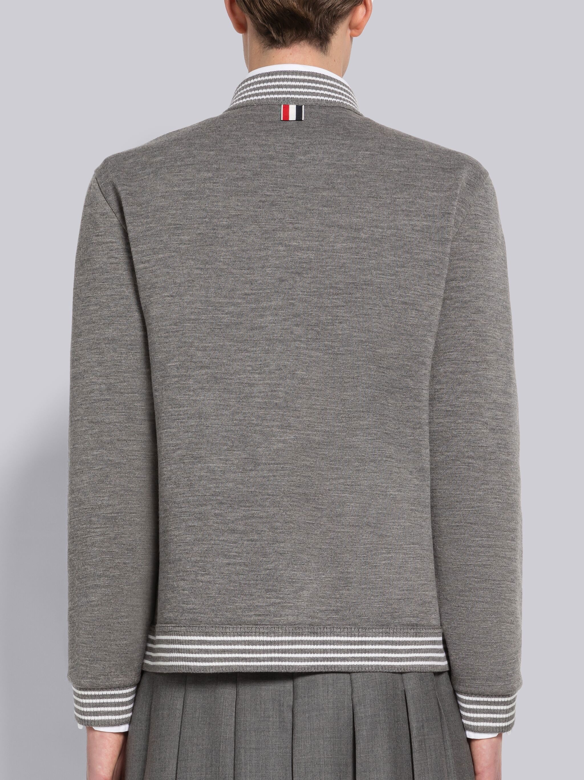 Wool Milano Funnel Neck Button Up Jacket - 3
